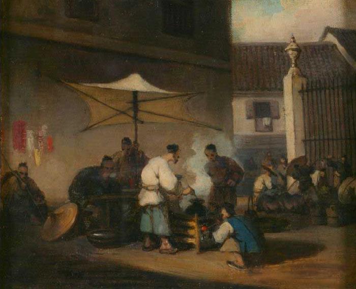  Street Scene, Macao, with Pigs